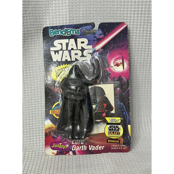 Other - 1994 Just Toys Star‎ Wars Bend-Ems Darth Vader Action Figure & Trading Cards NIP